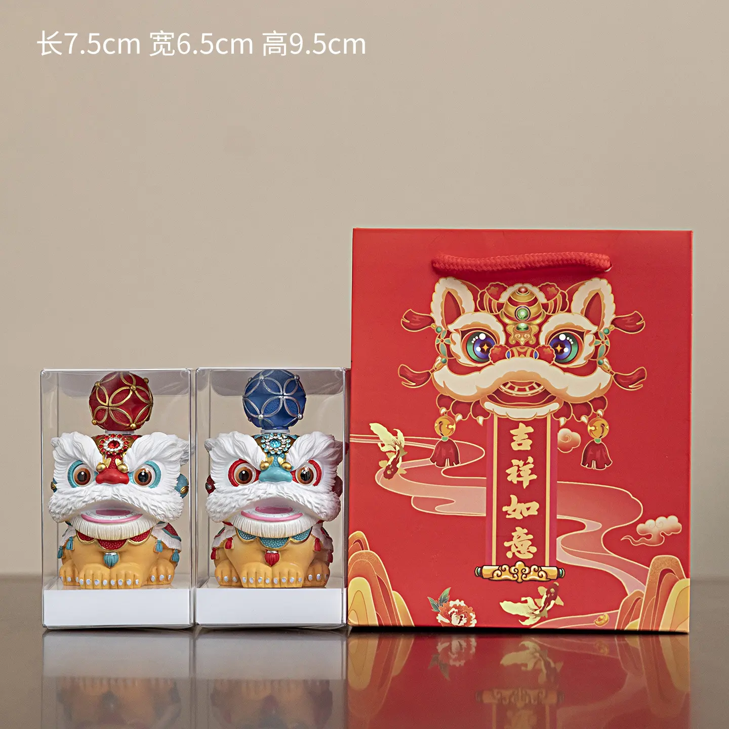 Red and blue pair + red gift bag