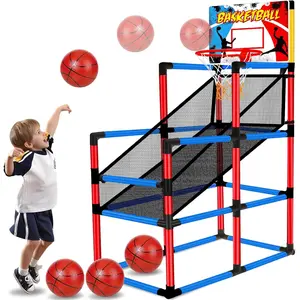 63" Arcade Basketball Game Set with 3 Balls, Kids Basketball Hoop Age 3 to 12 Indoor Outdoor Sports Play - Easy Set Up - Carnival Birthday Party Games Yard Toys for 3 4 5 6 7 8+ Year Old Boys Gift