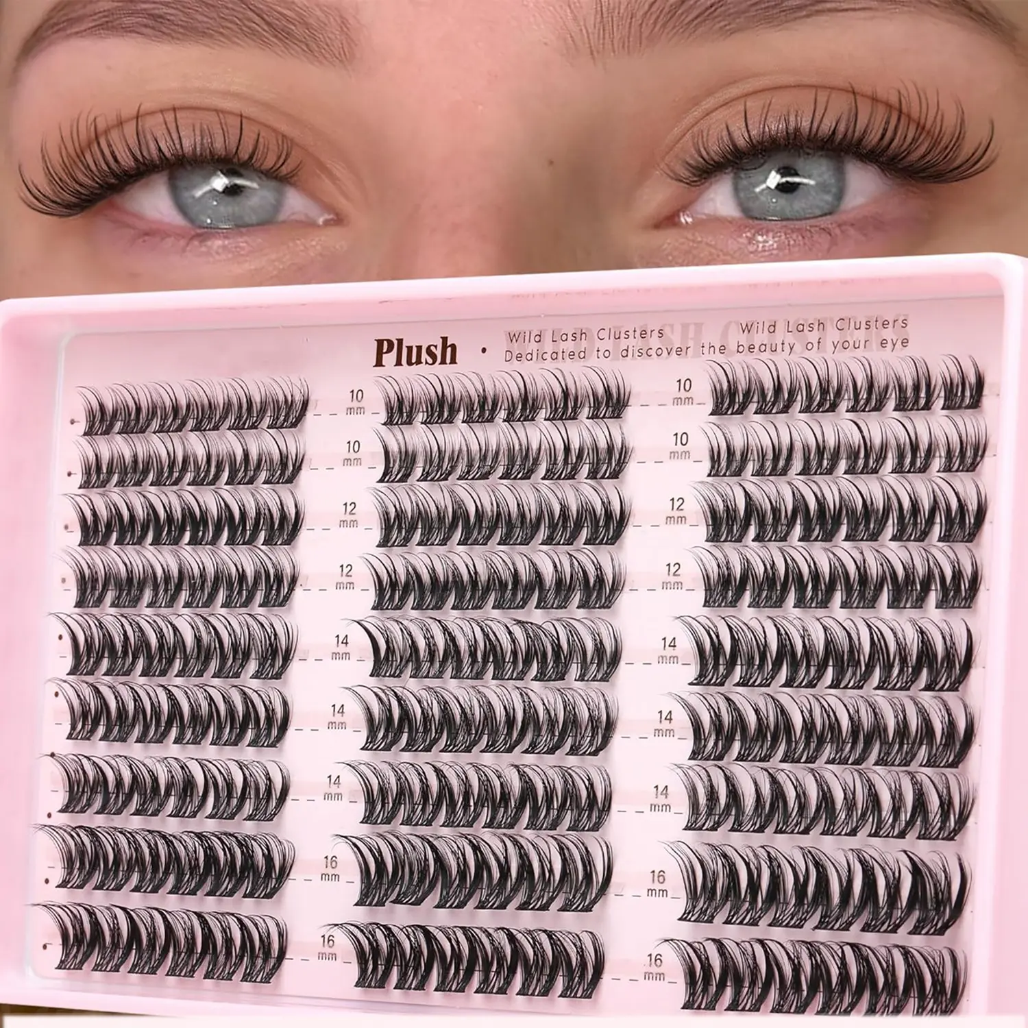 162 Pcs D Curl Spider Lash Set, Natural Wispy Cluster False Eyelashes, Fluffy Volume Eyelashes, DIY Lash Extension Kit, Mixed Length, 0.05mm Thickness, Lightweight, Soft Wispy Lashes, Natural Lash Clusters