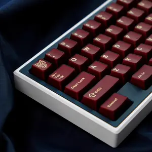 114  Translucent Red Keycaps Cherry Profile Doubleshot Keycaps Set Fit for 60% 65% 75% Mechanical Keyboard Cherry Mx Switches