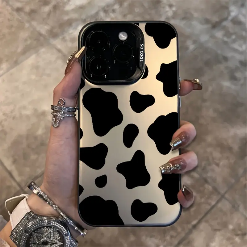 Cow Pattern Protective Case for iPhone 7 8 Plus X XR XS Max 11 12pro 13 14 15 Plus 16 Pro 17 Pro Max, Anti-Drop Ultra-Thin Hard Cover Tpu Phone Case