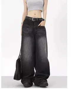 Retro Washed Black Denim Jeans