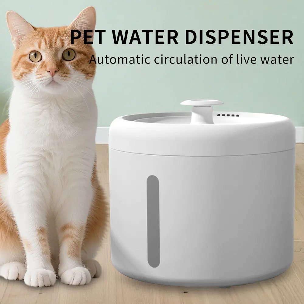 2000ML Large-Capacity Automatic Pet Fountain, Recirculating Filter Bowl with Low-Noise Pump, Removable Easy-to-Clean Dispenser for Cats and Small Dogs