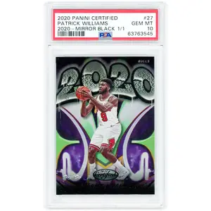 Patrick Williams Chicago Bulls 2020-21 Panini Certified 2020 Mirror Black #27 #1/1 PSA Authenticated 10 Rookie Card - Fanatics Authentic Certified