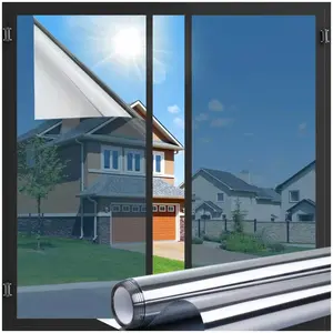 One Way Privacy Window Film Reflective Window Tintfor Home, Mirror, Heat Control, Anti UV, Sliding DoorCoverings, Black, 17.5 Inch x 7.8 Feet, No Glue, Solar PaperGorilla Guard Multi-Size Self-Adhesive One Way MirrorFilm