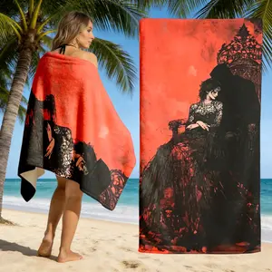 1pc Gothic Romance Pattern Beach TowelBeach Towel Yoga Lightweight Comfortable Compact Travel Essential Durable Quick Drying Birthday Gift Bathroom Diving Beach Vacation Fitness Fitness Outdoor Activities