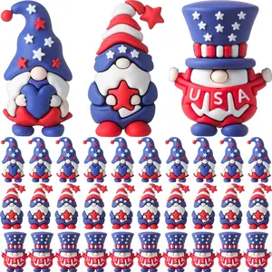 4th of July Mini Gnomes Figurines Patriotic Gnomes Statue Small Gnomes Ornament 3D Patriotic Gnomes Decor America Independence Day Veterans Memorial Day Mini Gifts