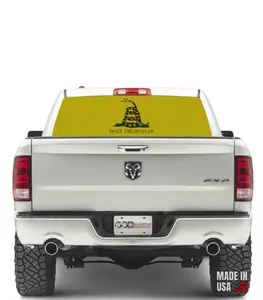 Don't Tread On Me Rear Window Wrap Perforated Vinyl See-Through Graphic 65" x 22" Fits Most Trucks & SUVs