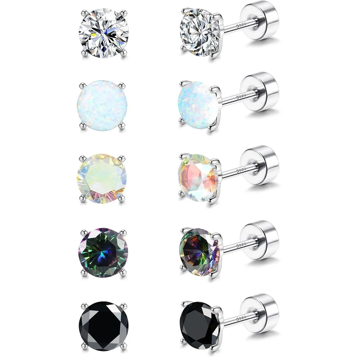 5mm Cubic Zirconia | Opal Studs