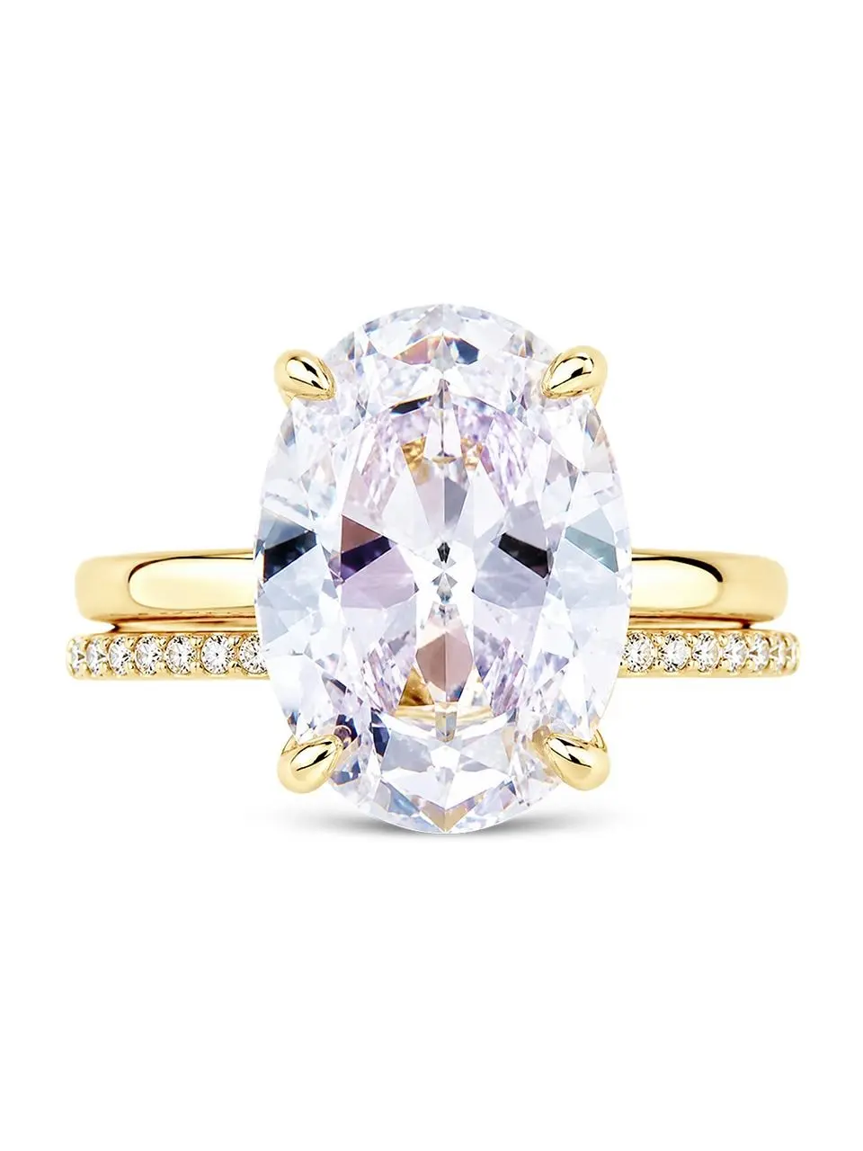 Sterling Silver Oval Cut CZ Stacking Ring Set