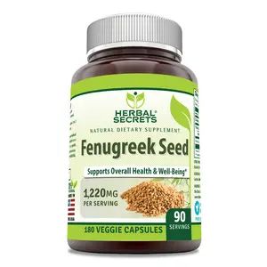 Herbal Secrets Fenugreek Seed Supplement | 1220 Mg per Serving | 180 Veggie Capsules | Non-GMO | Gluten-Free | Made in USA