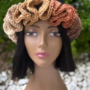 Crochet Ruffle Headband - Adjustable Design, Soft Ruffle Texture, Ideal for Casual Wear