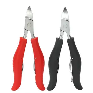 Sharp Stainless Steel Dead Skin Remover Nail Clipper S-15 - Ingrown Toenail Cutter, Callus Trimmer, Eagle Beak Pliers, Red Nail Clippers