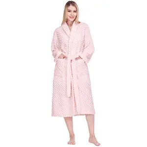 Women's Ribbed Fleece Robe Women's Ribbed Fleece Robe