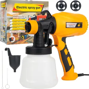 Electric Paint Spray Gun 550W Sprayer with 1.8mm 2.5mm Nozzles for Furniture Walls Cabinets Pickup Trucks