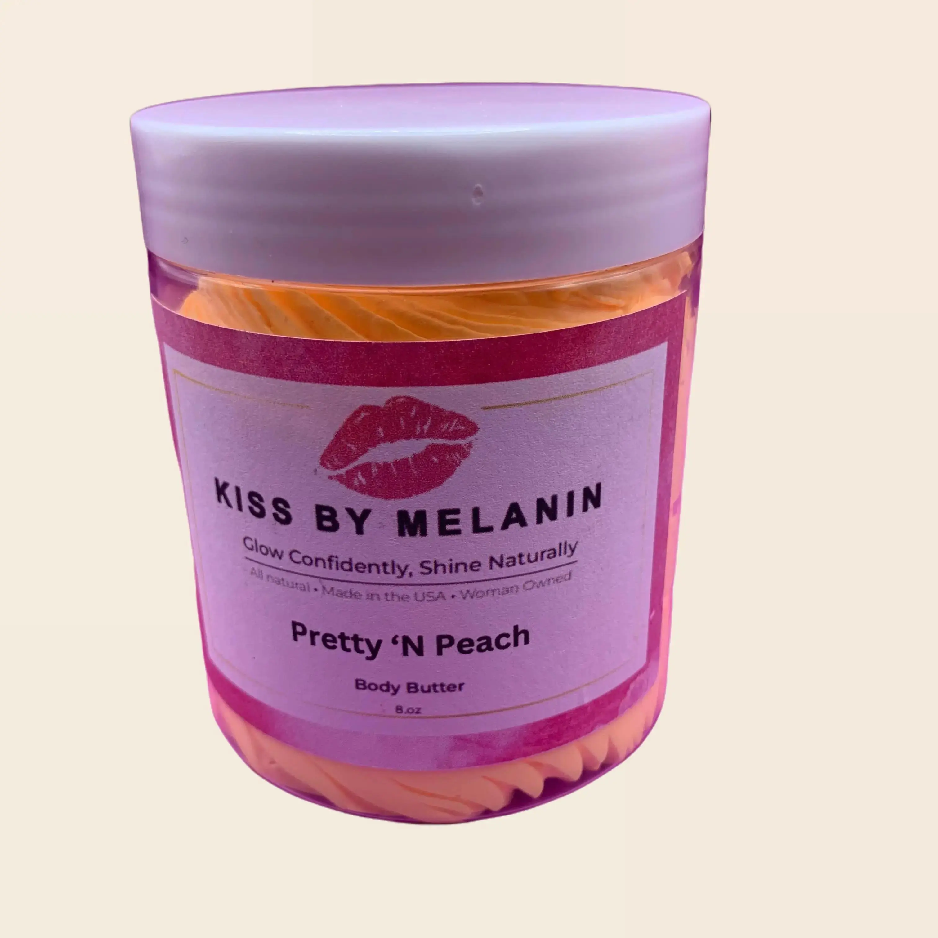 Kiss By Melanin Pretty 'N Peach Body Butter Body Care Coconut Lotions Scent Shea Blend Cocoa Cocoa Butter
