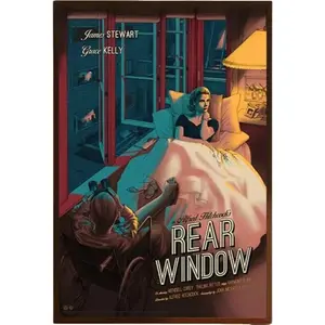 Rearr-Window Movie Poster, Classic Vintage Movie Poster, Rear-Winndow 1954 Posters, Minimalist Wall Art Decor Posters, Gift Womens Mens Unframed