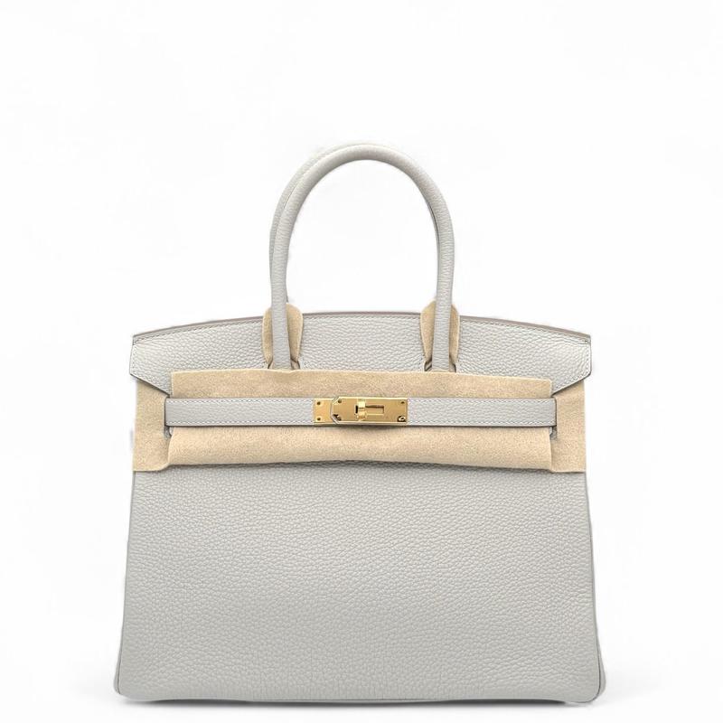 Pre-owned HERMÈS Leather tote bags Hermes Birkin 30 Togo 80 Pearl Grey (zbbb0918a9)