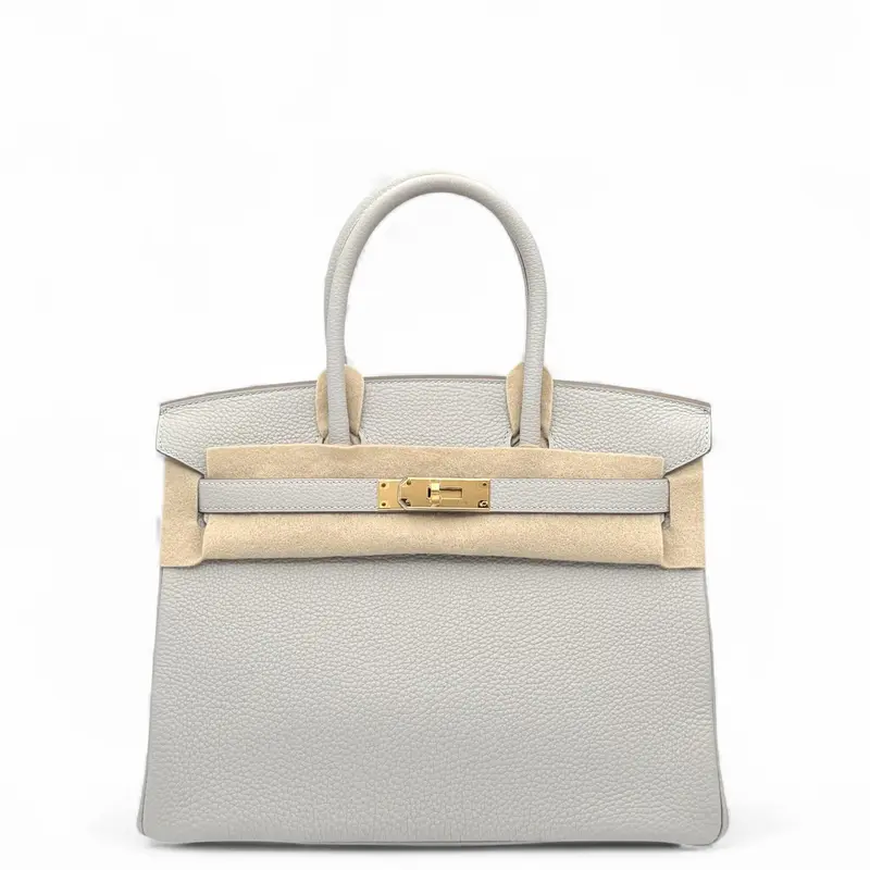Pre-owned HERMÈS Leather tote bags Hermes Birkin 30 Togo 80 Pearl Grey (zbbb0918a9)