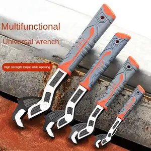 4-Piece Multifunctional Self-Locking Adjustable Wrench Set High-Strength CR-V Steel Pipe Wrench Tool Kit For Plumbing Car Home Repair Non-Slip Grip High Torque Wide Opening Hand Tools