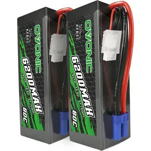 OVONIC 80C 4S 6200mAh 14.8V  High-capacity Lipo Battery with EC5 Connector for arrma 1/5, 1/8 Scale RC Cars and Trucks Buggy Truggy 2pcs hw turbo 4