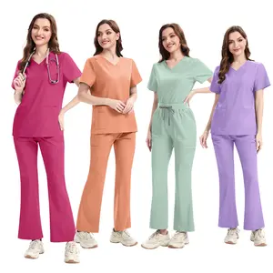 Women's Workwear Uniform Pants - New Style Micro-Flared, Polyester-Spandex Fabric, Thin Quick-Drying Solid Color, Comfortable Uniforms for Nurses