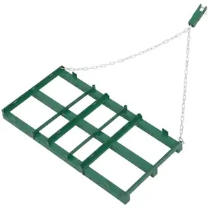 4 FT Drag Harrow,Heavy Duty Tow Behind Drag Harrow,Driveway Grader Landscape Rake with Adjustable Bars & 72 in Chain for ATV,UTV,Tractor,Mower Tow Behind Yard Lawn Leveling Tool,Green