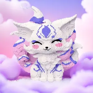 Fox 3D Puzzle Building Block Creative Decoration, Birthday Halloween Valentine Christmas Holiday Gift, Home Decor DIY Craft Kit