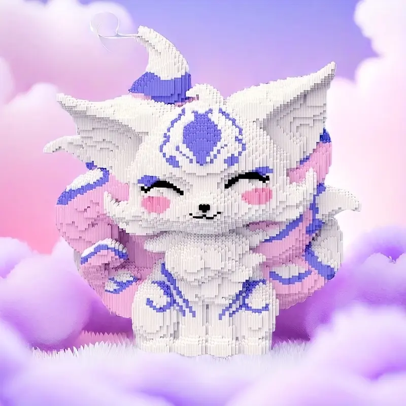 Fox 3D Animal Shape Interlocking Puzzle Building Block Creative Decoration, Birthday Halloween Valentine Christmas Holiday Gift, Home Decor DIY Craft Hobby