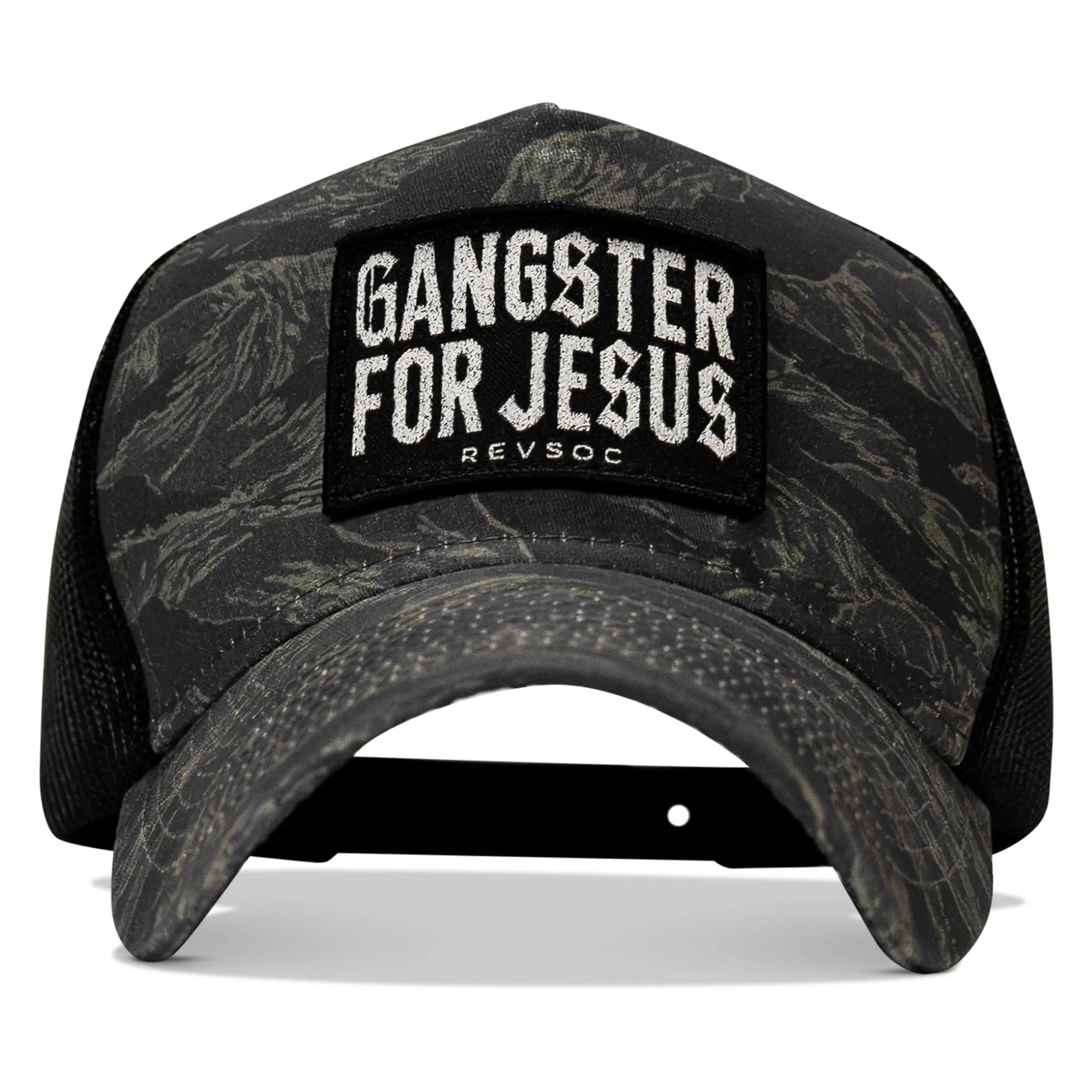 Gangster For Jesus Patched 5-Panel Breacher Snapback Hat, Custom Patched Hats for Daily Wear