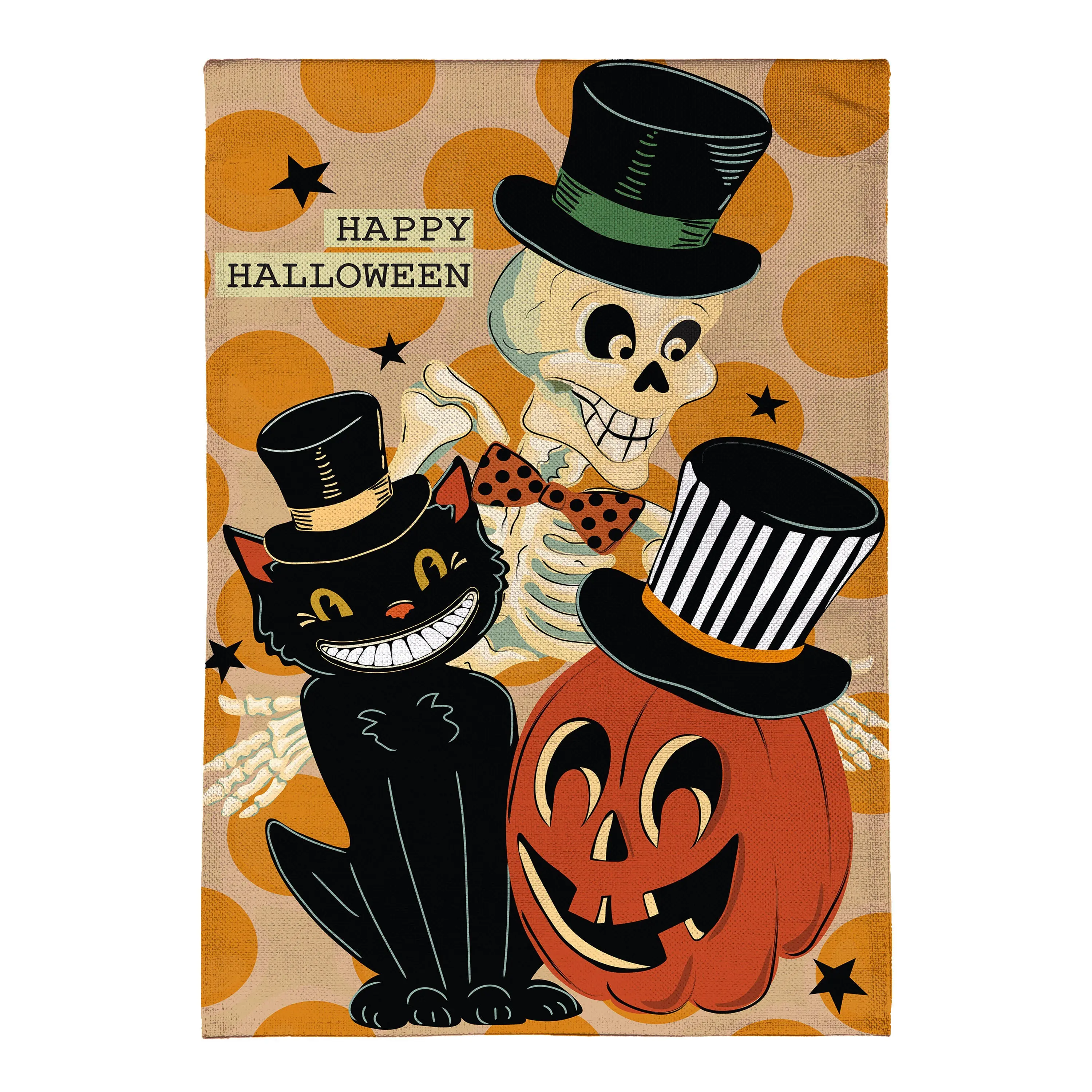 Halloween Trio Burlap Flag