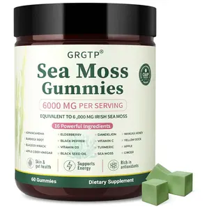 Sea Moss Gummies 16-in-1 - Ashwagandha Black Seed Oil Bladder Wrack Turmeric Vitamin C & D3 with Manuka Burdock Root Dandelion Yellow Dock Natural Detox & Liver Health Immune Support, Energy Boost