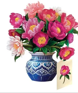 Freshcut Paper Peony Paradise 13 Inch Life-Sized 3D Pop Up Card – Birthday, Mothers Day, Thank You, Gifts for Mom and Her – Includes Notecard and Envelope