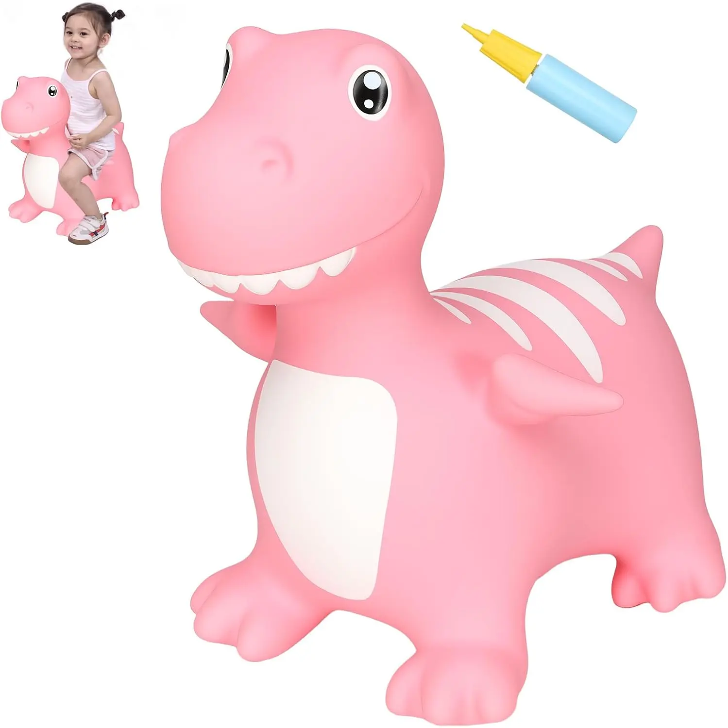 Halloween Fall Gift Inflatable Bouncy Horse & Dinosaur Hopper Toy for Kids – Eco-Friendly PVC Jumping Animal Ride-On, Active Balance & Exercise Toy, Supports Up to 100 lbs, Gift for Boys & Girls Ages 1–3