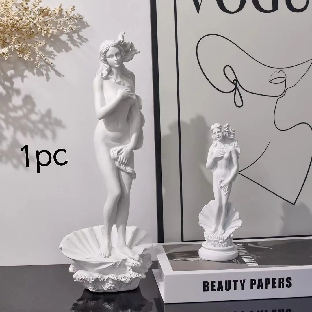 Venus Birth Resin Decorative Figurine, Classic Shell Venus Design, Vintage Art Style, Luxury Home Decoration, Elegant Ornament, Interior Ornaments, Indoor Room Decor, Home Decor Statue