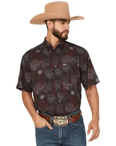 Cinch Men's Printed Short Sleeve Button-Down Performance Stretch Western Shirt - Mtw1704156