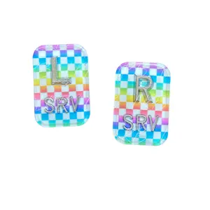 White Neon Checkered X-Ray Markers – Personalized Radiology Markers – Handmade X-Ray Tech Gift - Custom Acrylic Xray Marker Set