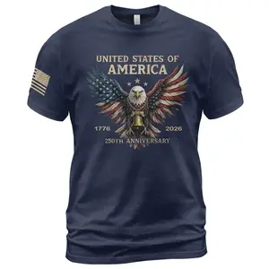 Retro 250th Anniversary of The United States T-Shirt, USA Independence Day T-shirt, Semiquincentennial 1776 2026, American Flag Patriots Gifts