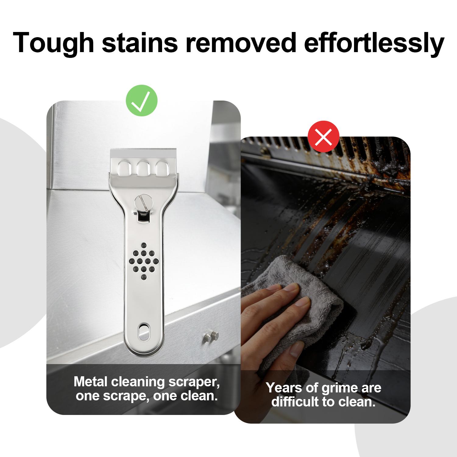 Razor Blade Scraper Tool, for Glass Ceramic and Induction Cooktops Glass Cooktop Stove Scraper with 5PCS Replacement Accessories for Glass Clean,Paint,Old Label,Decal Sticker,Adhesive Remover