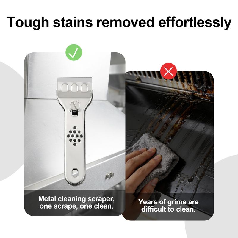 Razor Blade Scraper Tool, for Glass Ceramic and Induction Cooktops Glass Cooktop Stove Scraper with 5PCS Replacement Accessories for Glass Clean,Paint,Old Label,Decal Sticker,Adhesive Remover