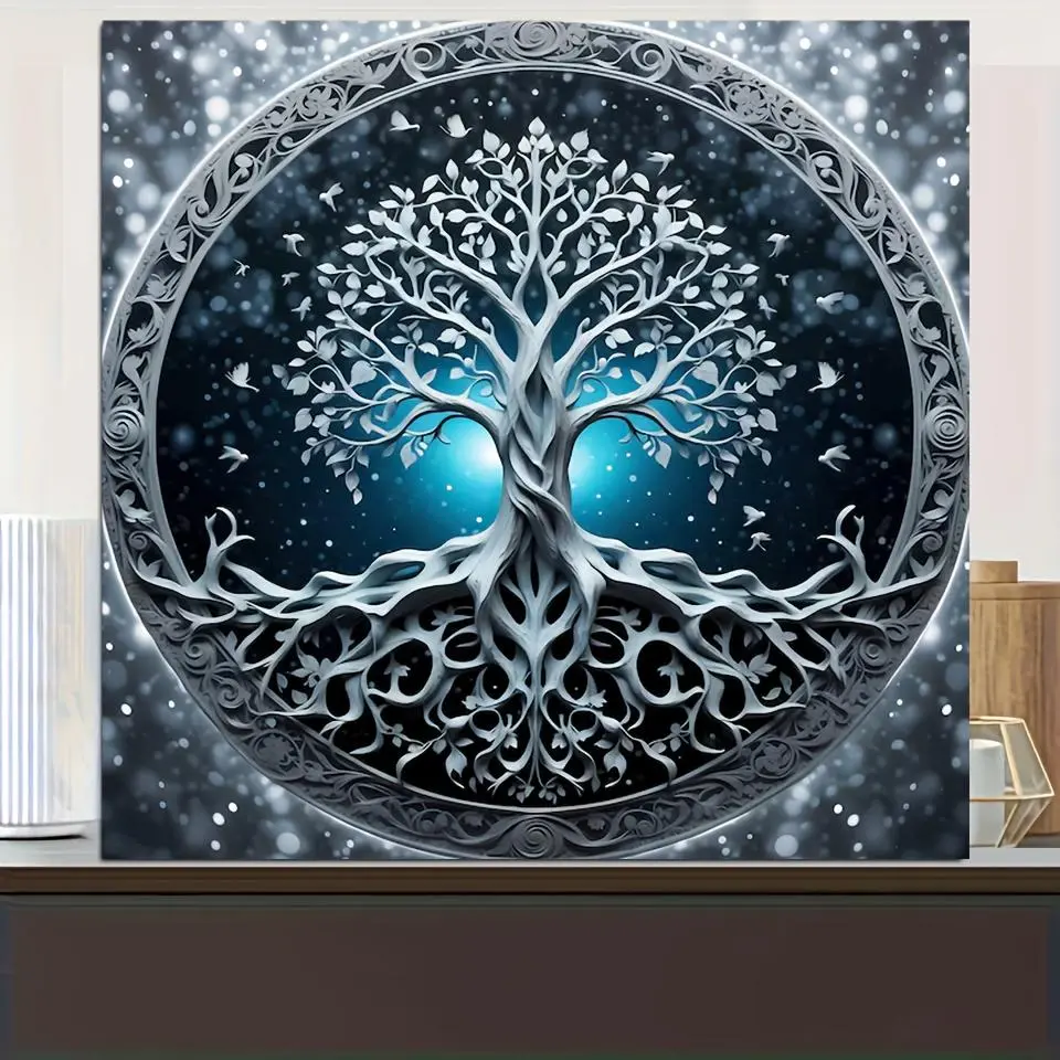 Tree Of Life Pattern DIY Diamond Arts Colorful Painting Kit without Frame, DIY 5D Diamond Arts Colorful Painting Kit, Wall Art Decor for Home, Diamond Painting Kits