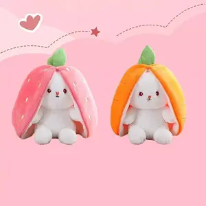 Cute Carrot & Strawberry Design Plush Toy, 1 Count Cute Plush Toy, Soft Plush Toy for Kids & Adults, Birthday Gift for Friends