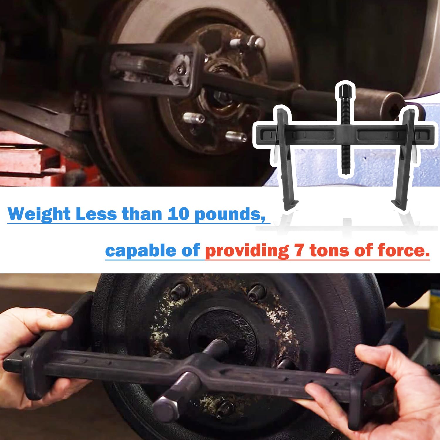 6980 Brake Drum and Rotor Puller Kit/Brake Drum Hub Puller/Brake Rotor Removal Tool for Removing Brake Drums, Rotors, Drive Wheels, Gears, Flywheels and Pulleys