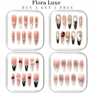 【BUY 2 GET 1 FREE】 NailFlora Luxe Collection – Handmade Press-On Nails | Elegant, Glossy, Salon-Quality Luxury Nail Set