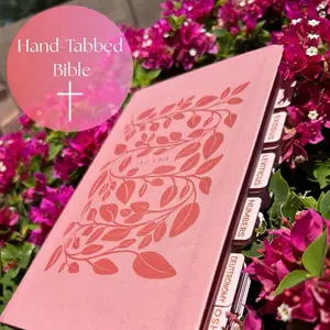 Pink Bible Peach Blush NLT Tabbed Bible – Giant Print, Softcover, and Easy-to-Read Format