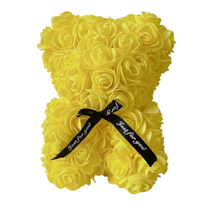 Rose Teddy Bear Design Ornament, 1 Count Artificial Rose Bear Gift, Home Decor for Living Room Bedroom Dining Room Wedding Party, Gift