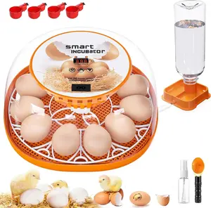 12 Egg Incubator with Automatic Egg Turning and Temperature Control, Automatic Water Adding, LED Egg Candler, Incubators for Hatching Eggs, Chickens, Ducks, Quail, Goose Eggs