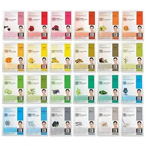 DERMAL 24 Combo Pack A Collagen Essence Korean Face Mask - Hydrating & Soothing Facial Mask with Panthenol - Hypoallergenic Self Care Sheet Mask for All Skin Types - Natural Home Spa Treatment Mask Skincare Cleansing Skincare Cleansing Gentle Gift