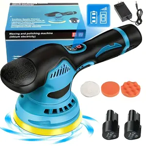 Blue Cordless Car Polisher, Vehicle Polishing Kit with Battery, Used for Car Detailing/Scratch Repair Tool Set