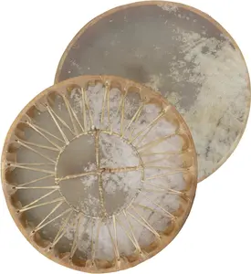 ARAW American Shamanic Native Drum Bison Natural Hide, Cedar Wood Frame